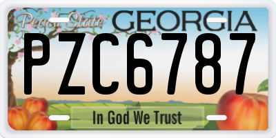 GA license plate PZC6787