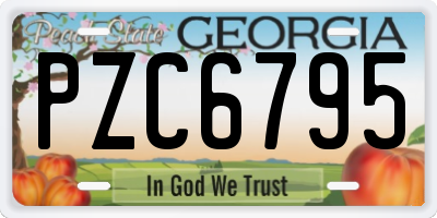 GA license plate PZC6795