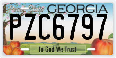 GA license plate PZC6797