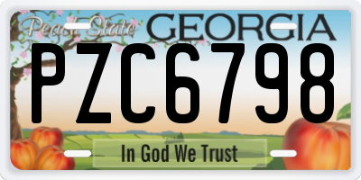 GA license plate PZC6798