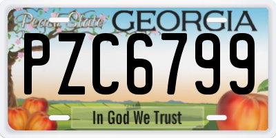 GA license plate PZC6799