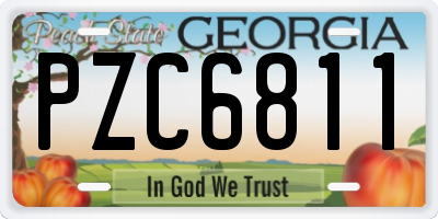 GA license plate PZC6811