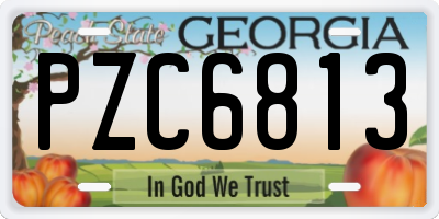 GA license plate PZC6813