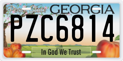GA license plate PZC6814