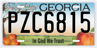 GA license plate PZC6815