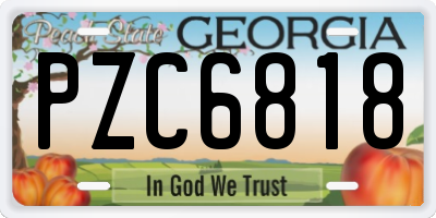 GA license plate PZC6818
