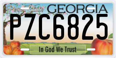 GA license plate PZC6825