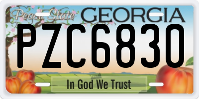 GA license plate PZC6830