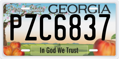 GA license plate PZC6837