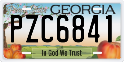 GA license plate PZC6841