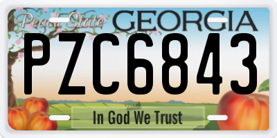 GA license plate PZC6843