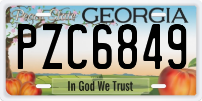 GA license plate PZC6849