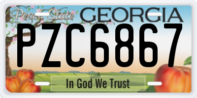 GA license plate PZC6867