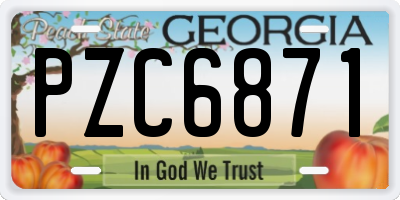 GA license plate PZC6871