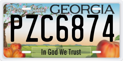 GA license plate PZC6874