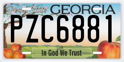 GA license plate PZC6881