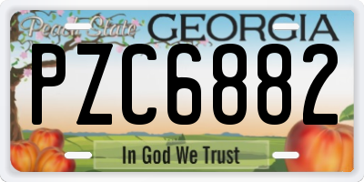 GA license plate PZC6882