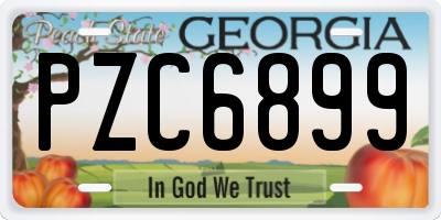 GA license plate PZC6899
