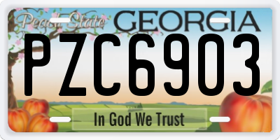 GA license plate PZC6903