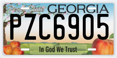 GA license plate PZC6905