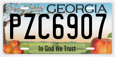 GA license plate PZC6907
