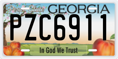 GA license plate PZC6911