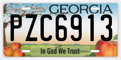 GA license plate PZC6913