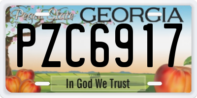GA license plate PZC6917