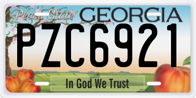 GA license plate PZC6921