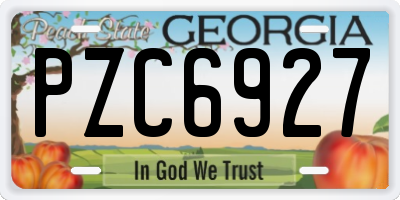 GA license plate PZC6927