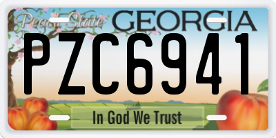 GA license plate PZC6941