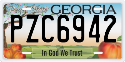 GA license plate PZC6942