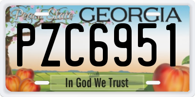 GA license plate PZC6951