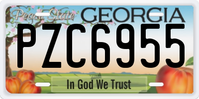 GA license plate PZC6955