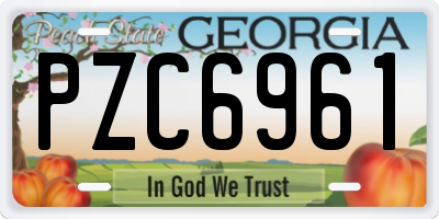 GA license plate PZC6961