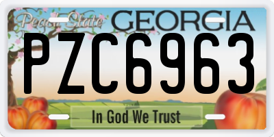 GA license plate PZC6963