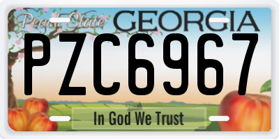 GA license plate PZC6967