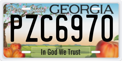 GA license plate PZC6970