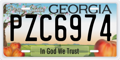 GA license plate PZC6974