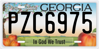 GA license plate PZC6975