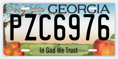 GA license plate PZC6976