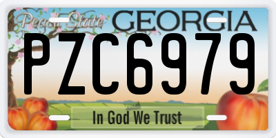 GA license plate PZC6979