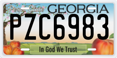 GA license plate PZC6983