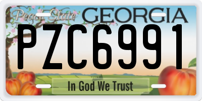 GA license plate PZC6991