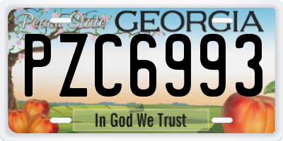 GA license plate PZC6993