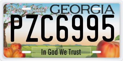 GA license plate PZC6995