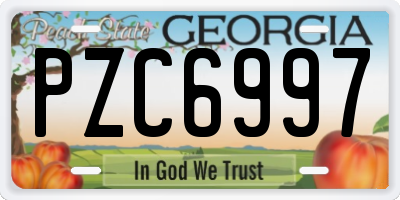 GA license plate PZC6997