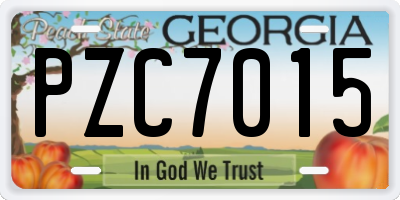 GA license plate PZC7015