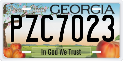 GA license plate PZC7023