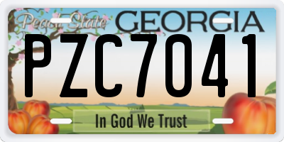 GA license plate PZC7041